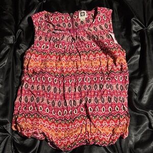 Anne Klein Pink and Orange Printed Sleeveless Camisole